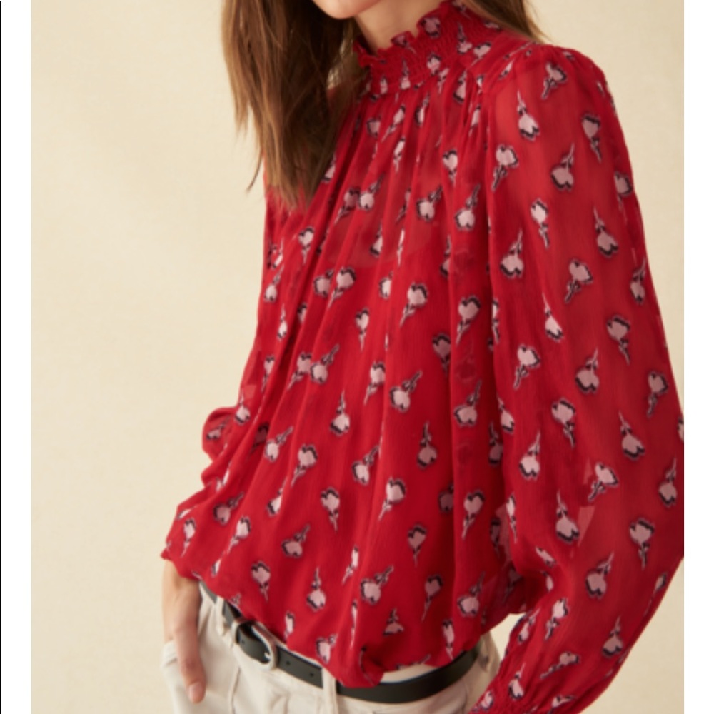 ba&sh Malawi Blouse Rouge